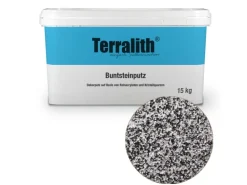 Terralith Buntsteinputz Mosaikputz 2mm -15 kg- BSP02 Weiss Grau Schwarz