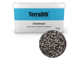 Terralith Buntsteinputz Mosaikputz 2mm -15 kg- BSP03 Grau Schwarz