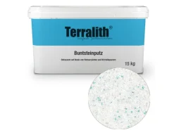 Terralith Buntsteinputz Mosaikputz 2mm -15 kg- BSP122 Weiss Blau