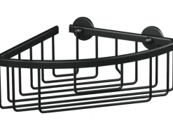 Tesa Aluxx Eckduschkorb Schwarz Matt inkl. Klebelösung