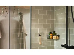 Tesa Aluxx Eckduschkorb Schwarz Matt inkl. Klebelösung