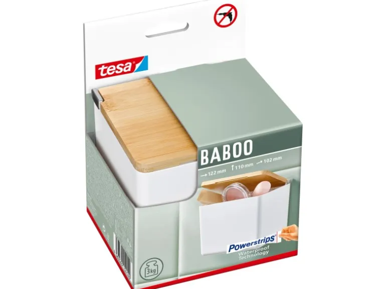 Tesa Baboo Aufbewahrungsbox Small Weiß mit Deckel