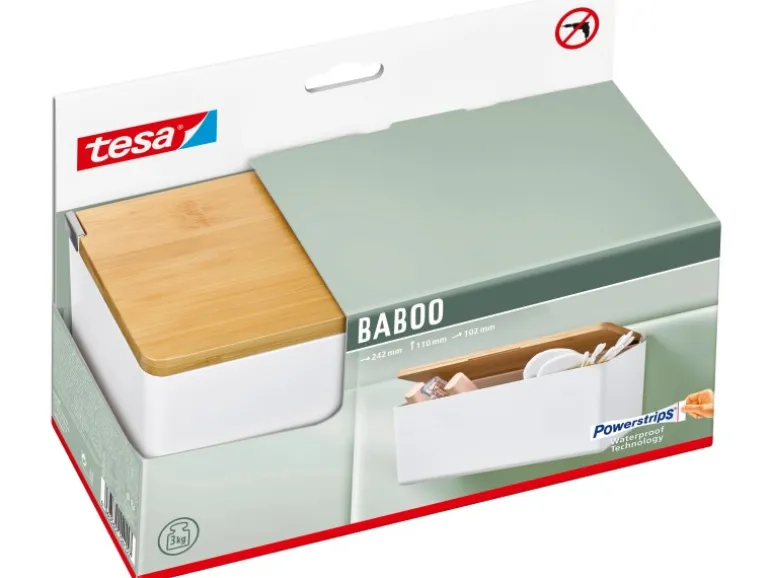 Tesa Baboo Aufbewahrungsbox Medium Weiß mit Deckel