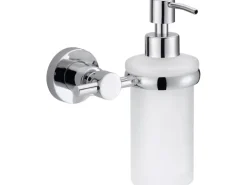 tesa® LOXX Seifenspender verchromt, satinierte Glasflasche, inkl. Klebelösung