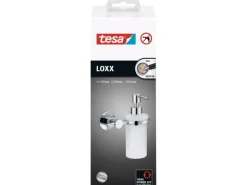 tesa® LOXX Seifenspender verchromt, satinierte Glasflasche, inkl. Klebelösung