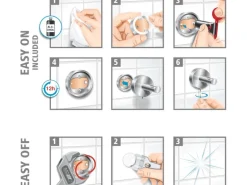 tesa® LOXX Toilettenbürstengarnitur, verchromt, inkl. Klebelösung