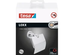 tesa® LOXX Toilettenrollenhalter mit Deckel, hochglanzverchromt, inkl. Kleber