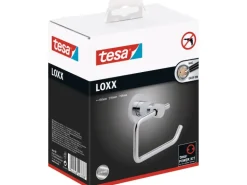 tesa® LOXX Toilettenrollenhalter ohne Deckel, hochglanzverchromt, inkl. Kleber
