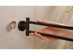 Tesa Moon Black Handtuchhalter 2-Armig Schwarz Matt inkl. Klebelösung