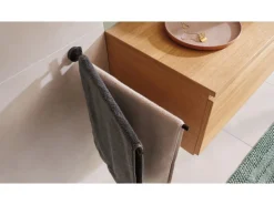 Tesa Moon Black Handtuchhalter 2-Armig Schwarz Matt inkl. Klebelösung