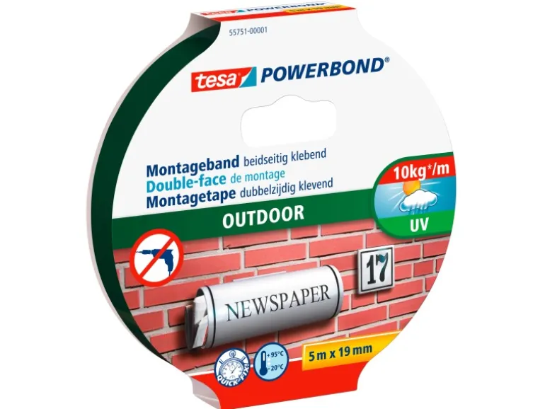 Tesa Powerbond Montageband Outdoor 5 m x 19 mm