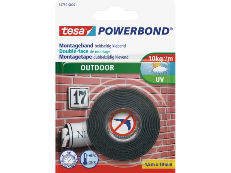 Tesa Powerbond Montageband Outdoor 1,5 m x 19 mm