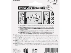 Tesa Selbstklebehaken Weiß abgerundet 3 Stück mit 4 x Powerstrips Small