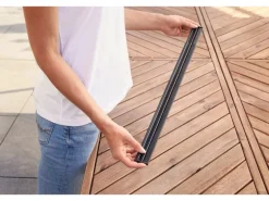 tesa® teleskopierbare Alu-Lamellentür Anthrazit