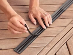 tesa® teleskopierbare Alu-Lamellentür Anthrazit