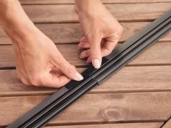 tesa® teleskopierbare Alu-Lamellentür Anthrazit