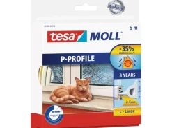 Tesamoll Fensterdichtung / Türdichtung P-Profile Gummidichtung Weiß 6 m