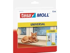 Tesamoll Fensterdichtung / Türdichtung Universal Schaumstoff Weiß 6 m x 1,5 cm