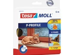 Tesamoll Fensterdichtung / Türdichtung P-Profile Gummidichtung Braun 6 m