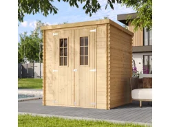Timbela Holz-Gartenhaus M309C Beige Braun 3,53 m² FSC®
