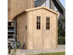 Timbela Holz-Gartenhaus M320C+M320G mit Boden Beige Braun 2,82 m² FSC®