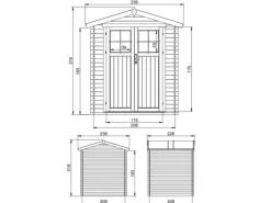 Timbela Holz-Gartenhaus M369F Beige Braun 4,33 m² FSC®