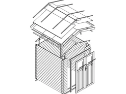 Timbela Holz-Gartenhaus M369F Beige Braun 4,33 m² FSC®