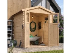 Timbela Holz-Gartenhaus M320F Beige Braun 2,82 m² FSC®