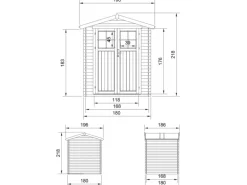 Timbela Holz-Gartenhaus M320F Beige Braun 2,82 m² FSC®
