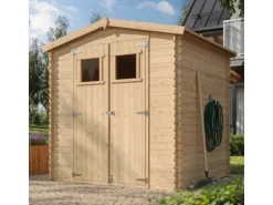 Timbela Holz-Gartenhaus M343+M343G mit Boden Beige Braun 3,53 m² FSC®