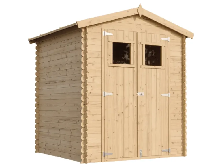 Timbela Holz-Gartenhaus M320+M320G Beige Braun 2,82 m² mit Boden FSC®