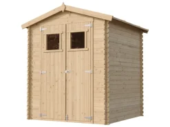 Timbela Holz-Gartenhaus M320+M320G Beige Braun 2,82 m² mit Boden FSC®