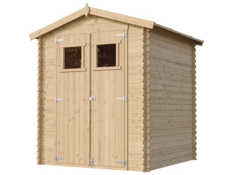 Timbela Holz-Gartenhaus M320+M320G Beige Braun 2,82 m² mit Boden FSC®