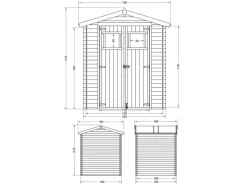 Timbela Holz-Gartenhaus M320+M320G Beige Braun 2,82 m² mit Boden FSC®