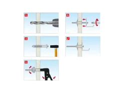 TOX Metall-Hohlraumdübel Acrobat M6 x 52 mm mit Metrischer Schraube M6 x 58 mm