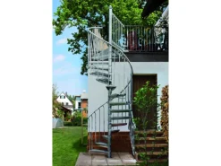 Treba Außenspindeltreppe Arizona 11 Stufen mit Podest Ø 160 cm Höhe bis 270 cm