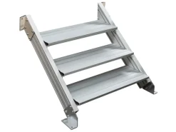 Treba Außentreppe Alaska 3 mit 3 Profilstufen 80 cm x 28 cm Aluminium