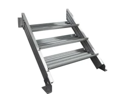 Treba Außentreppe Alaska 3 mit 3 Stufenwanne 100 cm x 30,7 cm Aluminium