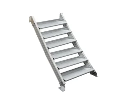 Treba Außentreppe Alaska 3 mit 6 Profilstufen 100 cm x 28 cm Aluminium