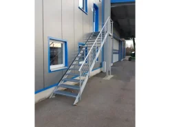 Treba Außentreppe Alaska 3 mit 4 Gitterroststufen 100 cm x 27 cm Aluminium