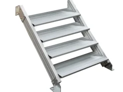Treba Außentreppe Alaska 3 mit 4 Profilstufen 80 cm x 28 cm Aluminium