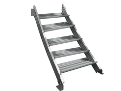 Treba Außentreppe Alaska 3 mit 5 Stufenwanne 100 cm x 30,7 cm Aluminium