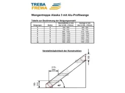 Treba Außentreppe Alaska 3 mit 5 Stufenwanne 100 cm x 30,7 cm Aluminium