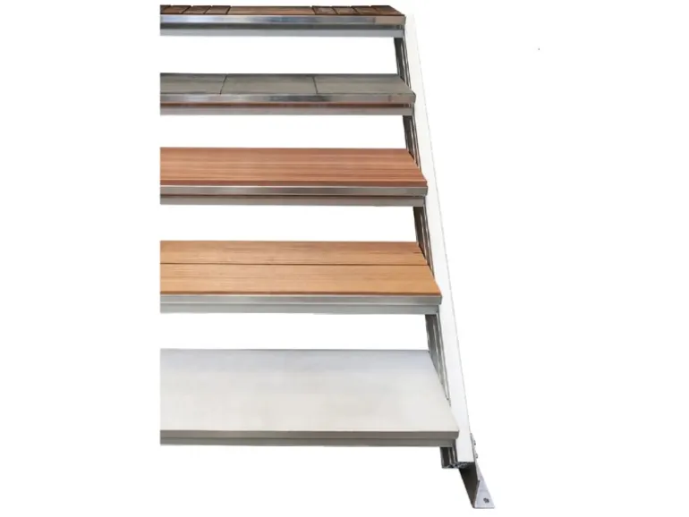 Treba Außentreppe Alaska 3 mit 6 Stufenwanne 80 cm x 30,7 cm Aluminium