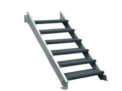 Treba Außentreppe Alaska 3 mit 6 Kunststoffstufen 80 cm x 30 cm Anthrazit