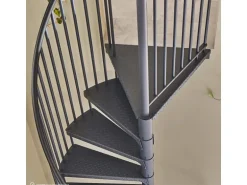 Treppen Intercon Außentreppe Modena Wendeltreppe Lava-Anthrazit Stahltreppe Mit 13 Stufen + Podest Durchmesser 160 cm