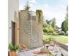 Treppen Intercon Außentreppe Modena Wendeltreppe Zink Stahltreppe Mit 14 Stufen + Podest Durchmesser 120 cm