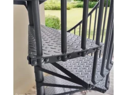 Treppen Intercon Außentreppe Modena Wendeltreppe Lava-Anthrazit Stahltreppe Mit 14 Stufen + Podest Durchmesser 160 cm