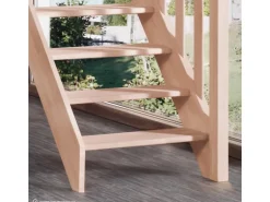 Treppen Intercon Holztreppe Casablanca Raumspartreppe Buche Massiv Naturbelassen Gerade Mit 80 cm Treppenbreite Einseitiges Geländer Ohne Setzstufen