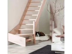 Treppen Intercon Holztreppe Casablanca Raumspartreppe Buche Massiv Naturbelassen Rechtsgewendelt Mit 80 cm Treppenbreite Ohne Geländer Ohne Setzstufen